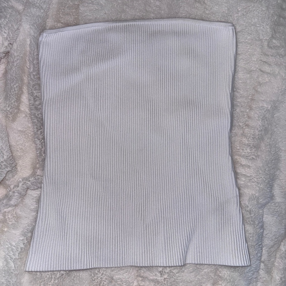 Aritzia Contour White Ribbed Tube Top